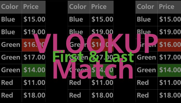 How to lookup first and last match