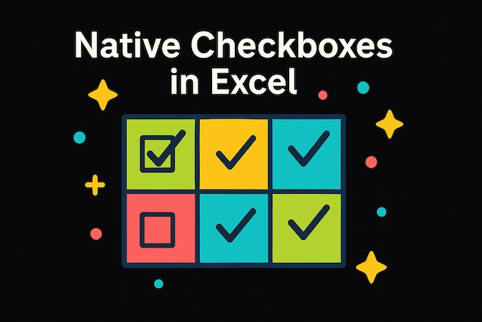 Native checkboxes in Excel