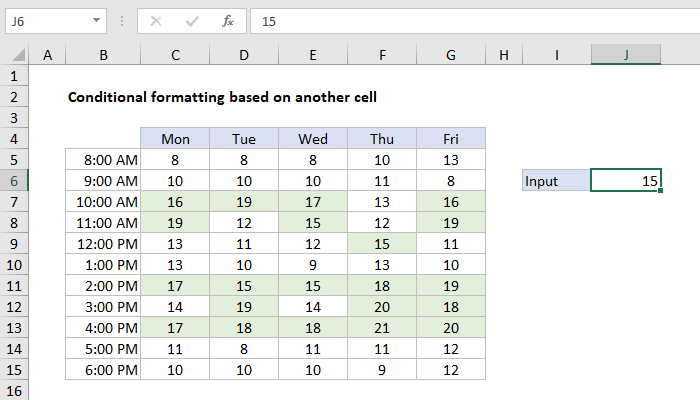 Conditional formatting based on another cell