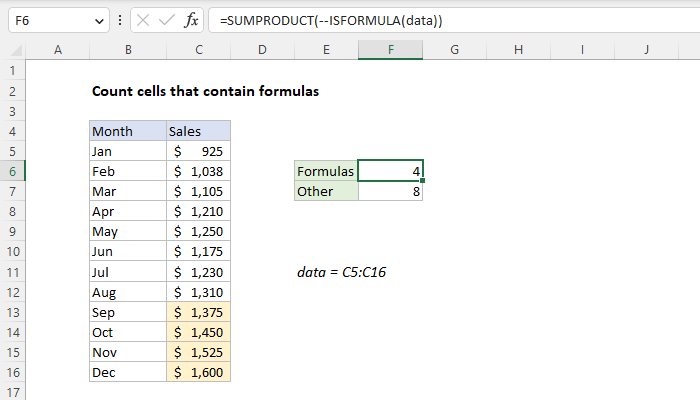 Excel Count cells that contain formulas