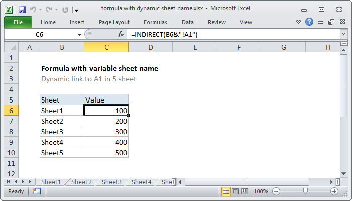 Excel Dynamic worksheet reference