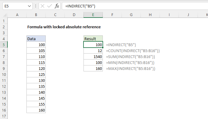 Formula with locked absolute reference