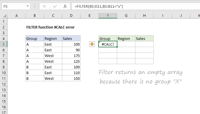 Excel How to fix the #CALC! error