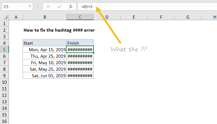 Excel How to fix the #### (hashtag) error