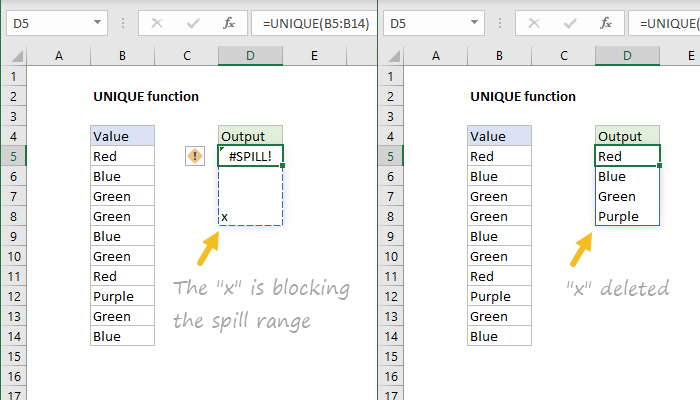 Excel How to fix the #SPILL! error