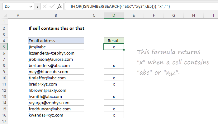 Excel If cell contains this or that
