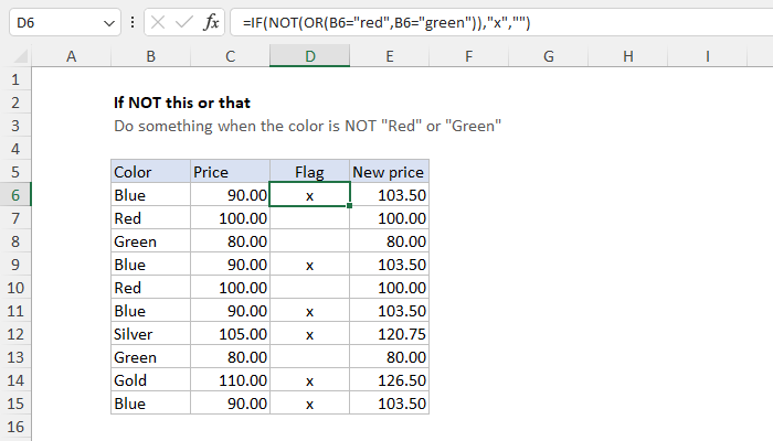 Excel If NOT this or that