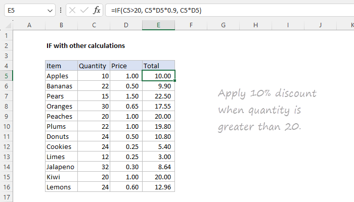 IF with other calculations