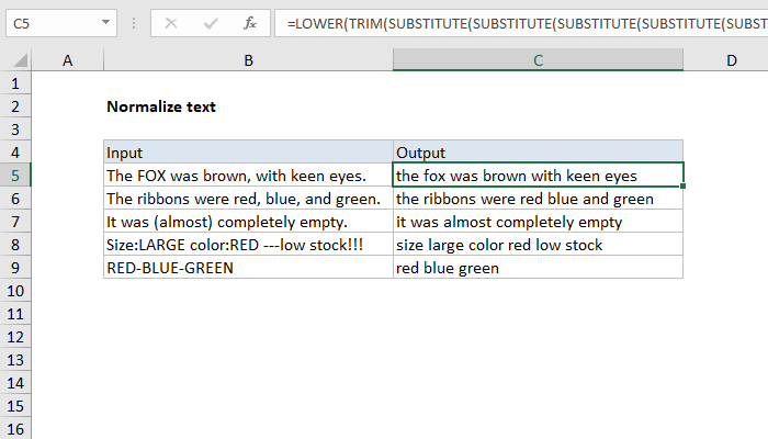 Excel Normalize text
