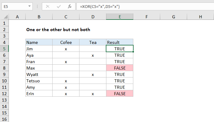 Excel One or the other not both