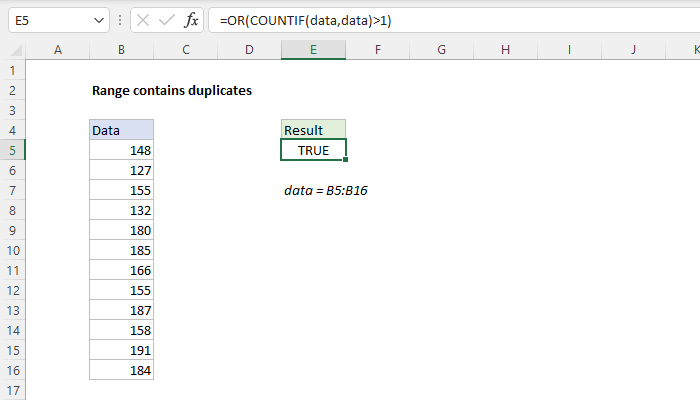 Excel Range contains duplicates