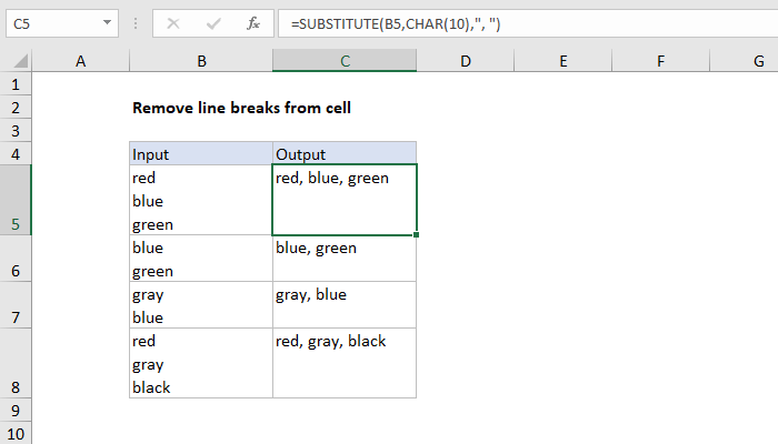 Excel Remove line breaks