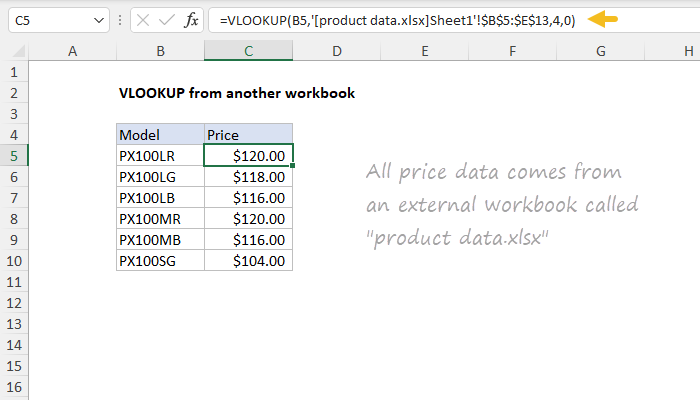 Excel VLOOKUP from another workbook