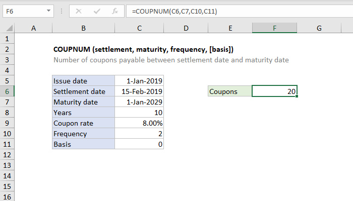 Excel COUPNUM Function