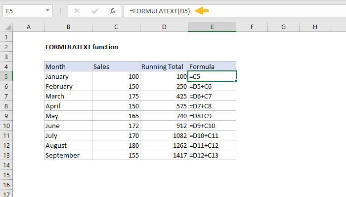 Excel FORMULATEXT Function