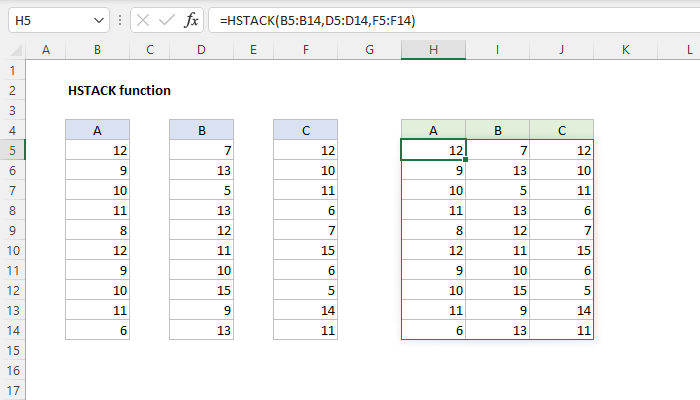Excel HSTACK Function