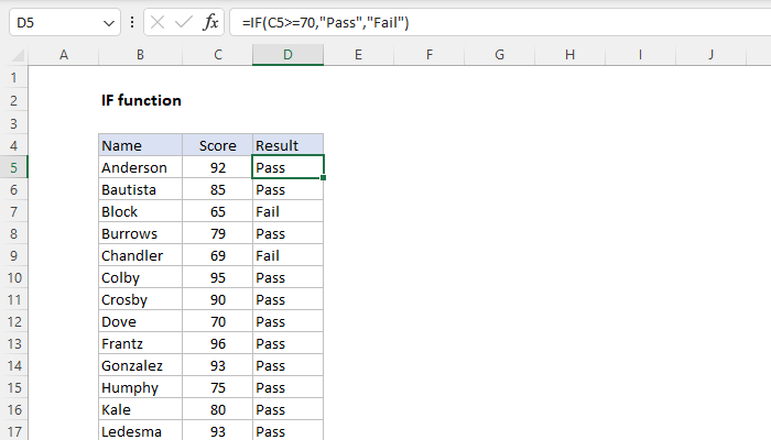Excel IF Function
