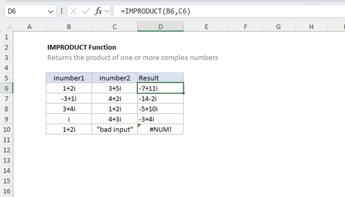 Excel IMPRODUCT Function