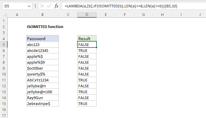 Excel ISOMITTED Function