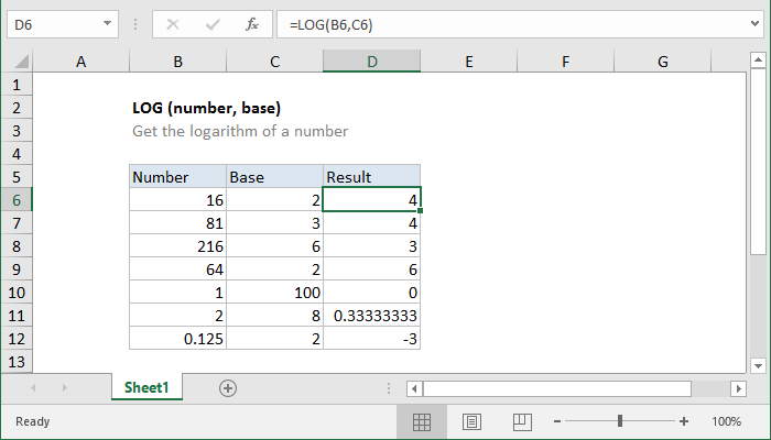 Excel LOG Function