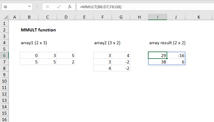 Excel MMULT Function