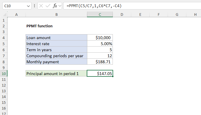 Excel PPMT Function