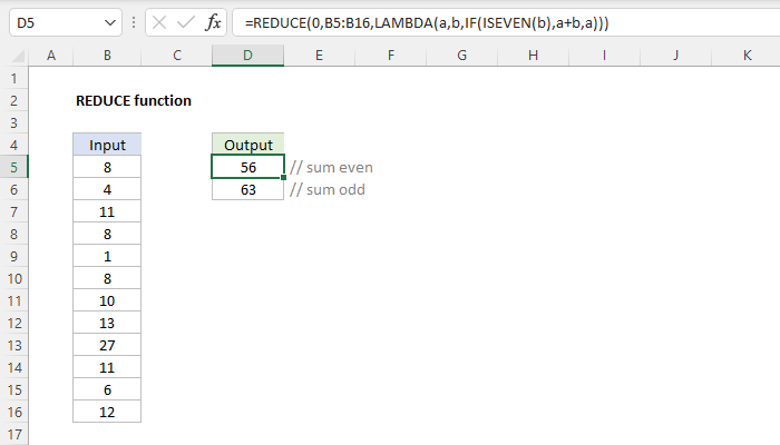 Excel REDUCE Function