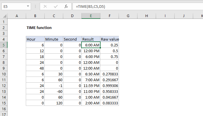 Excel TIME Function