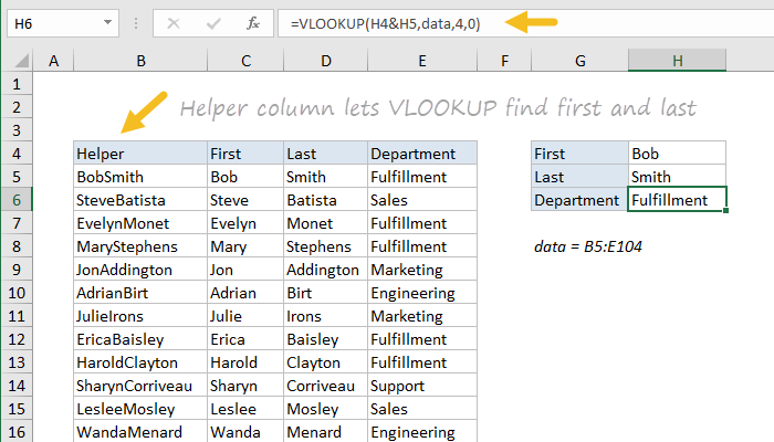 Helper column