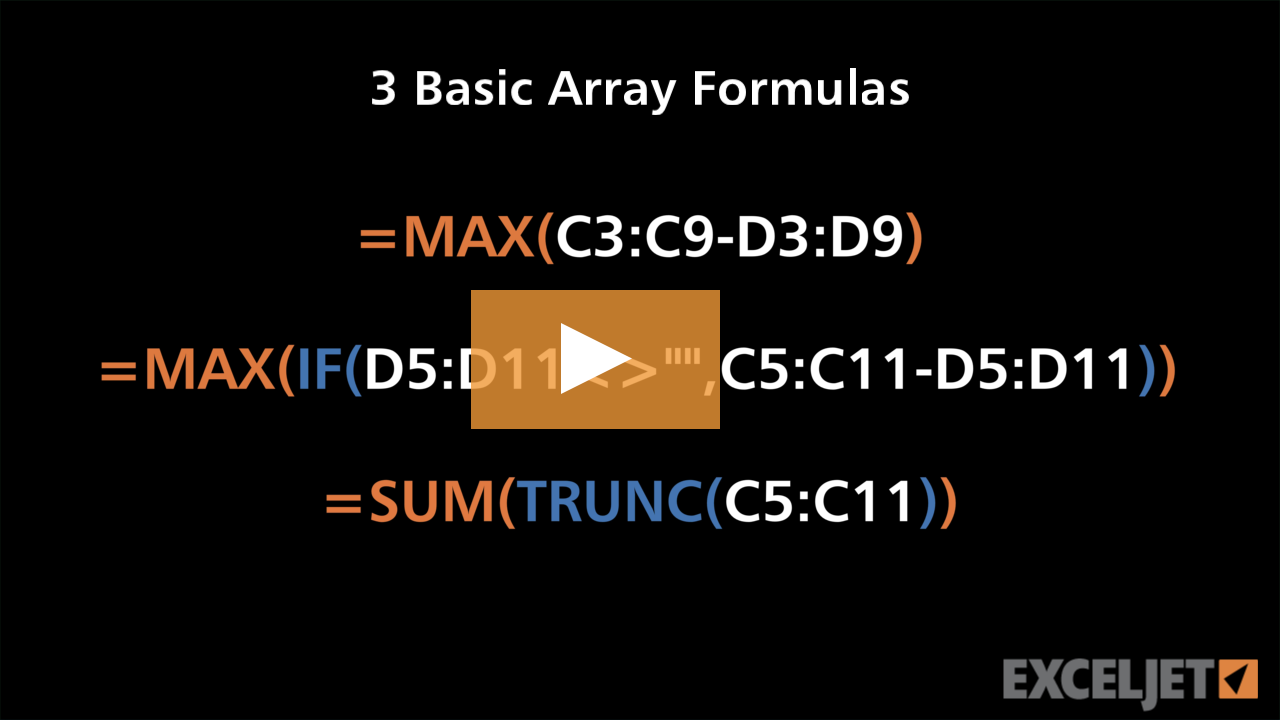 3 basic array formulas