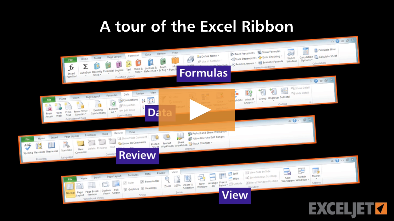 A tour of the Excel Ribbon