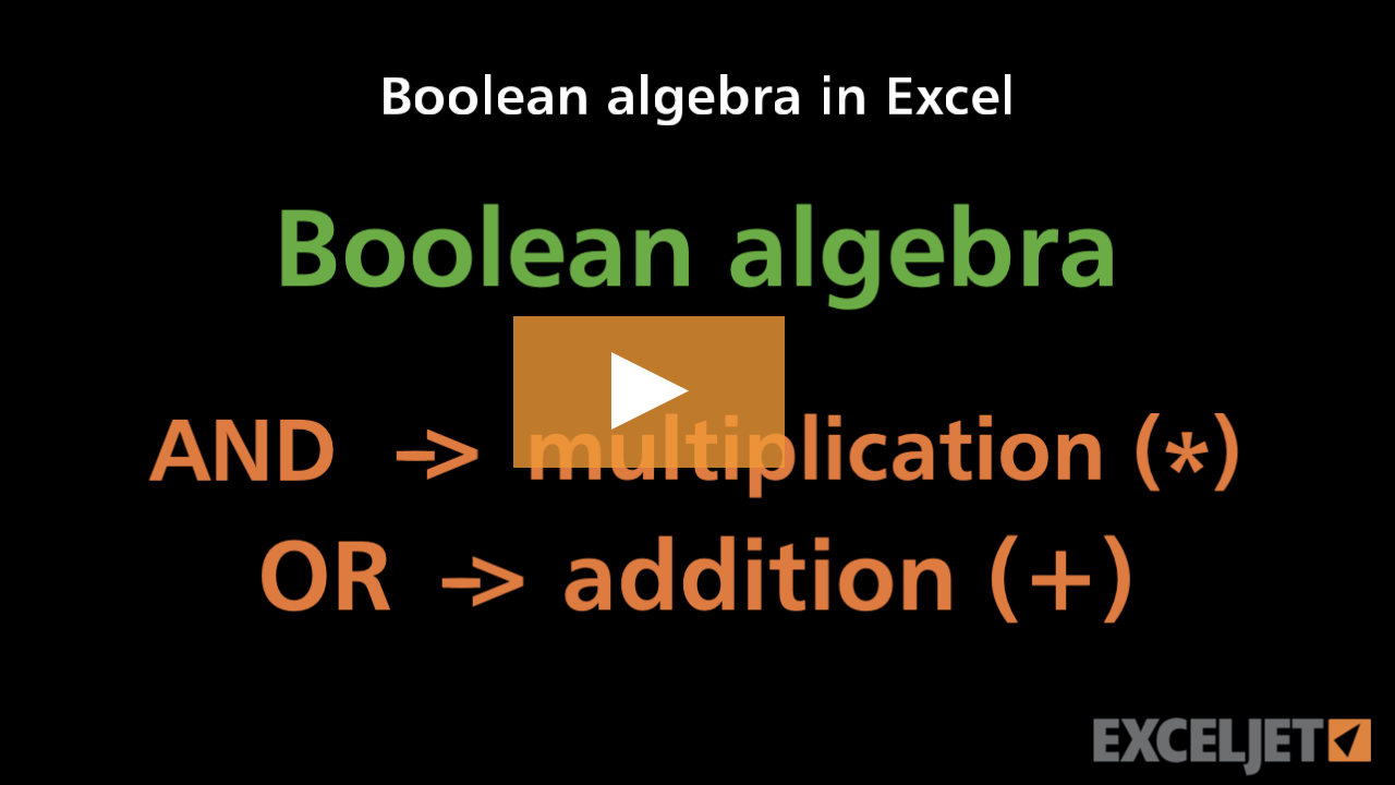 Boolean algebra in Excel