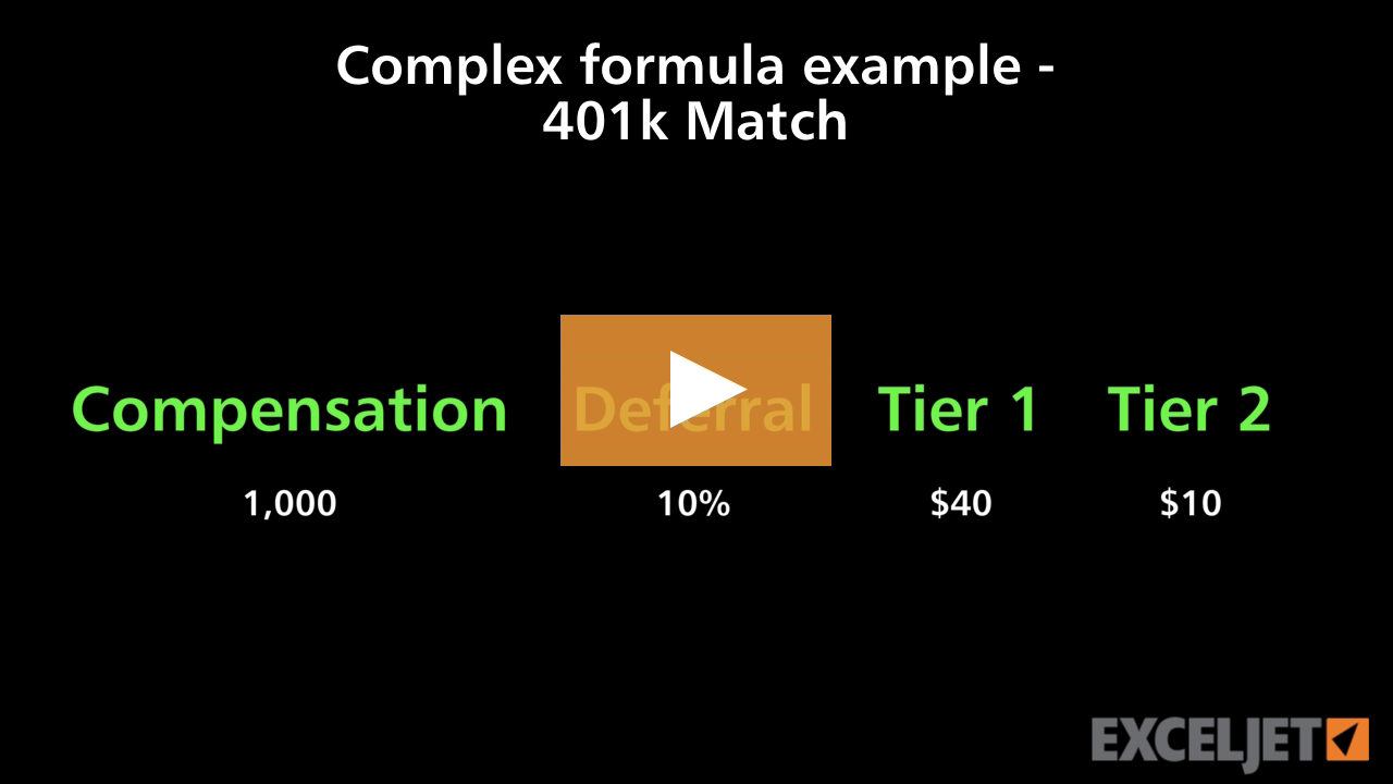 Complex formula example 401k Match