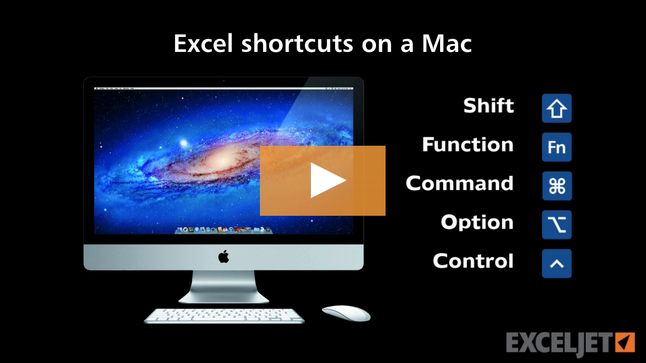 Excel shortcuts on a Mac