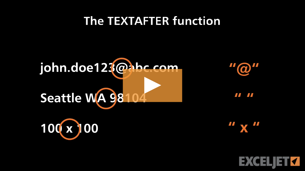 Excel TEXTAFTER function