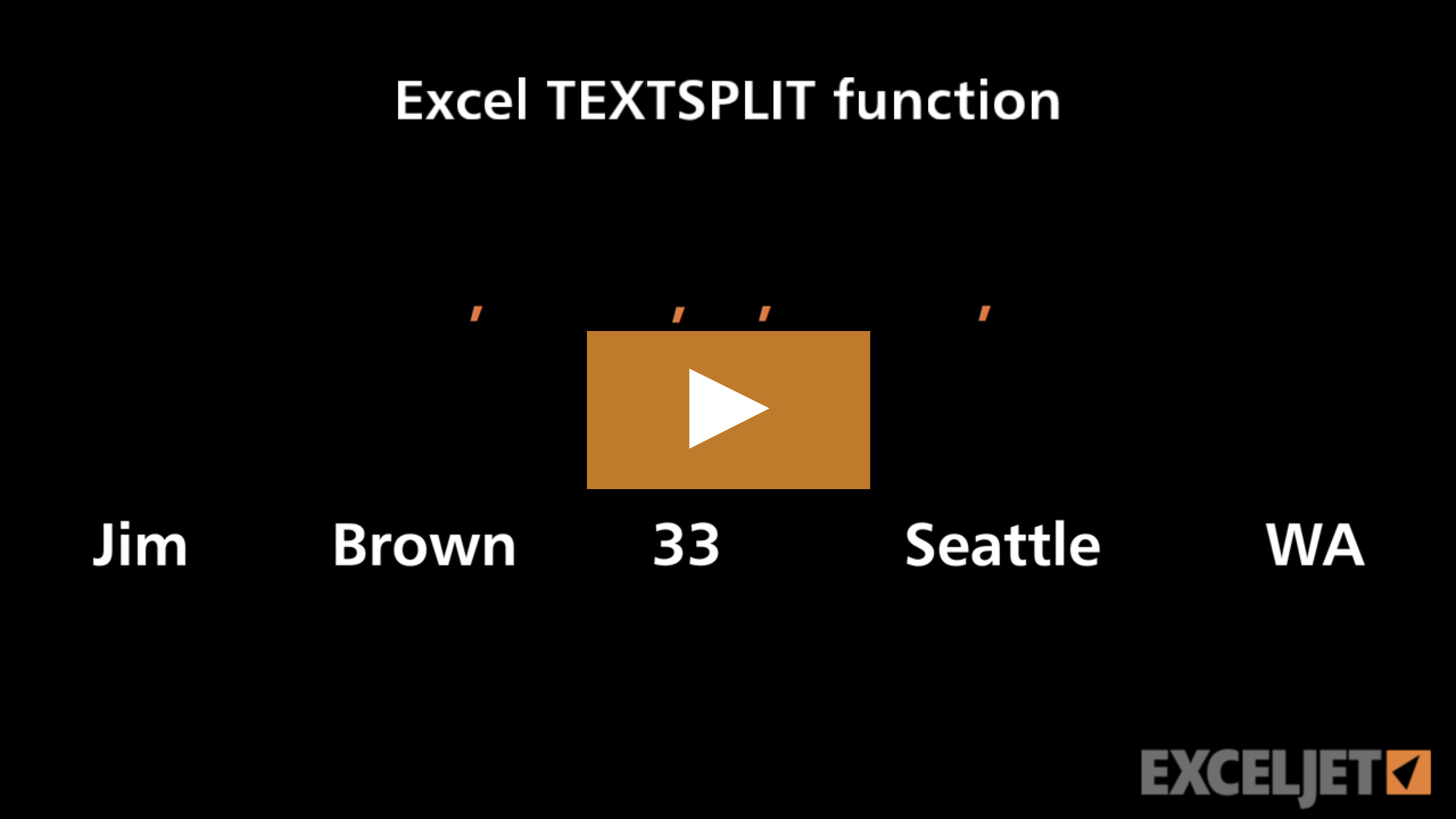 Excel TEXTSPLIT function