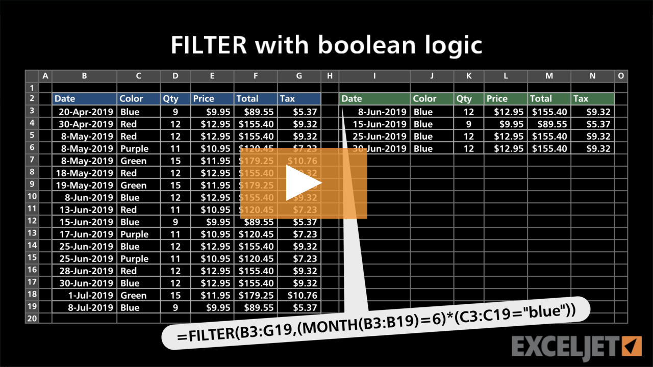 FILTER with boolean logic