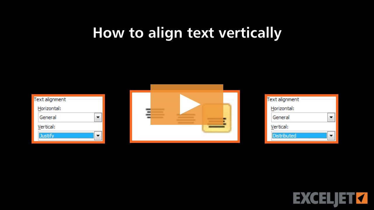 How to align text vertically in Excel
