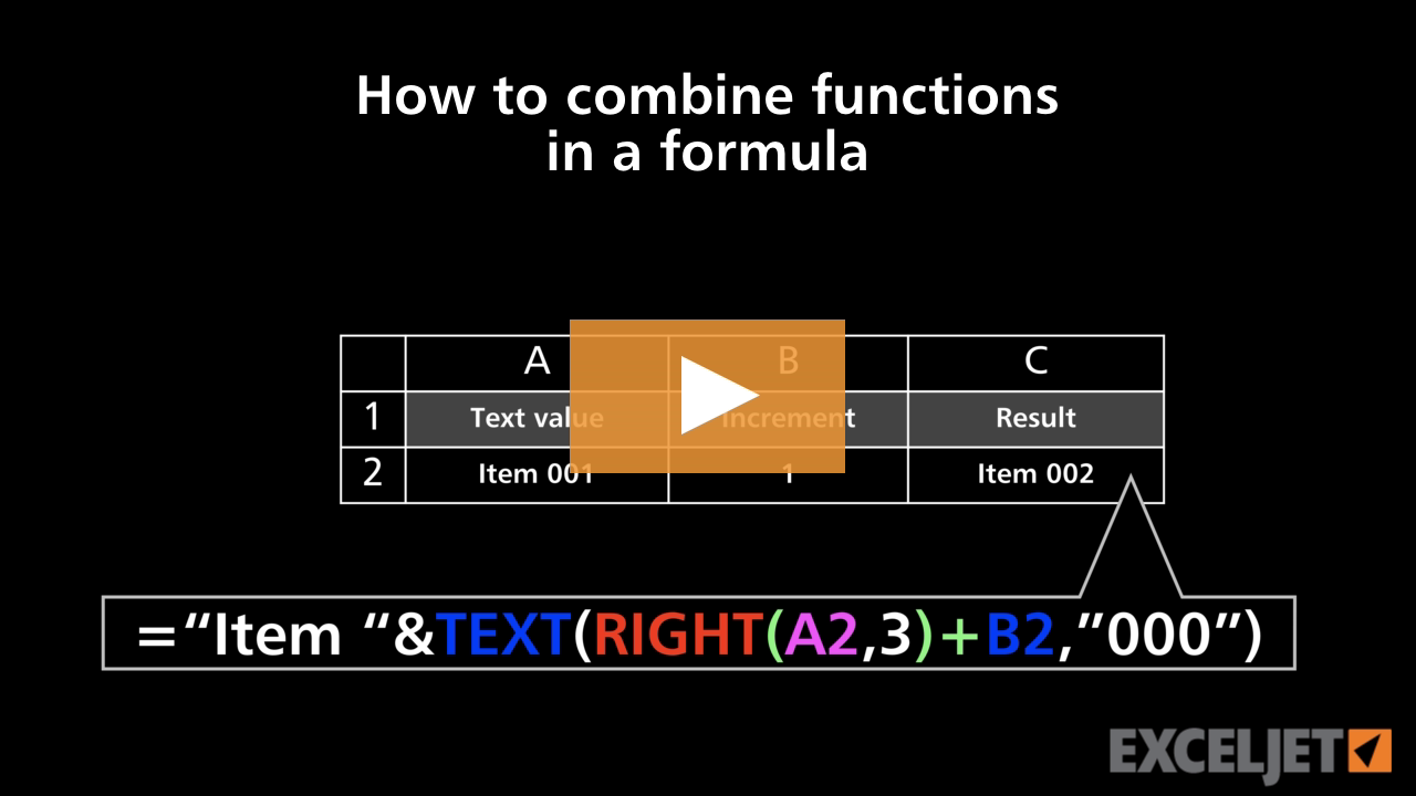 Excel How to combine functions in a formula