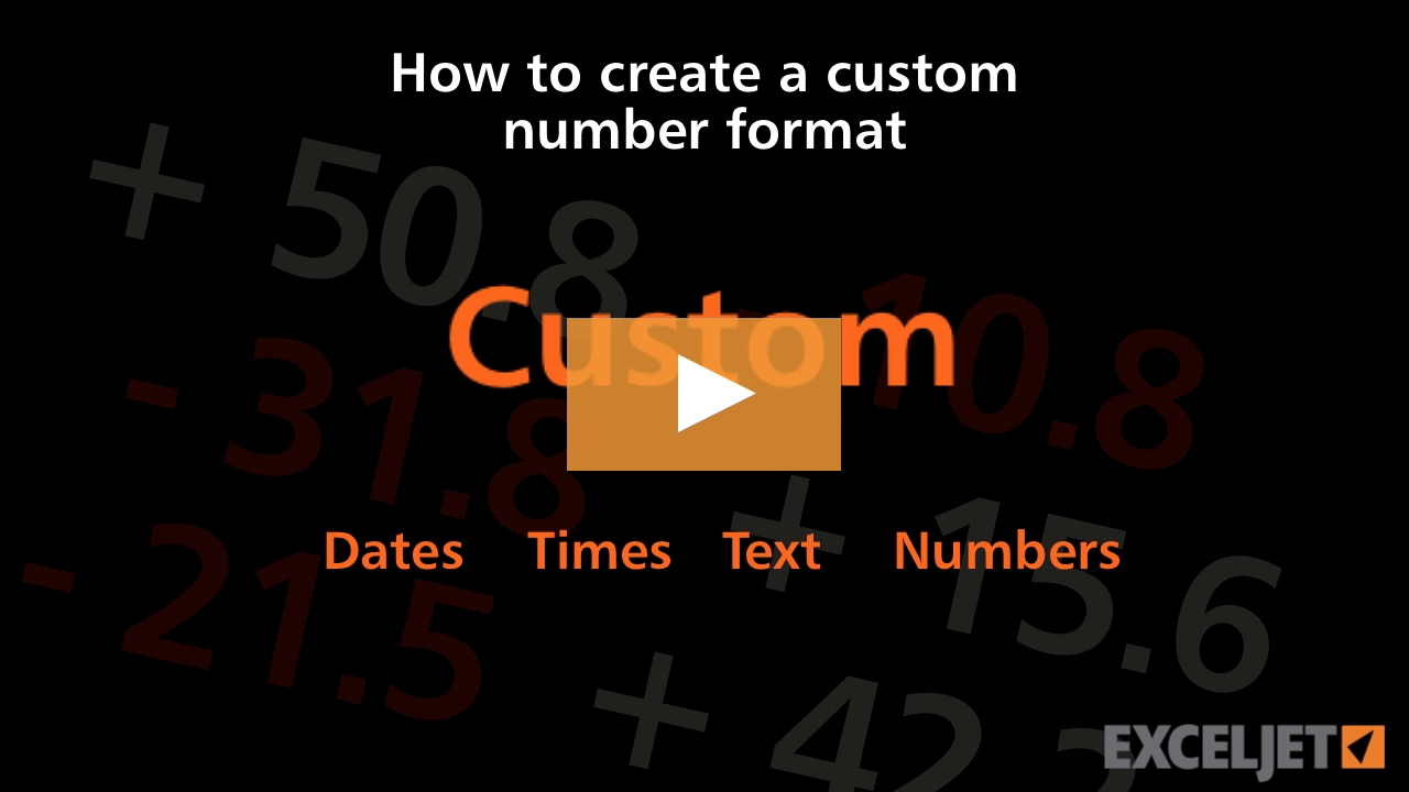 How to create a custom number format in Excel
