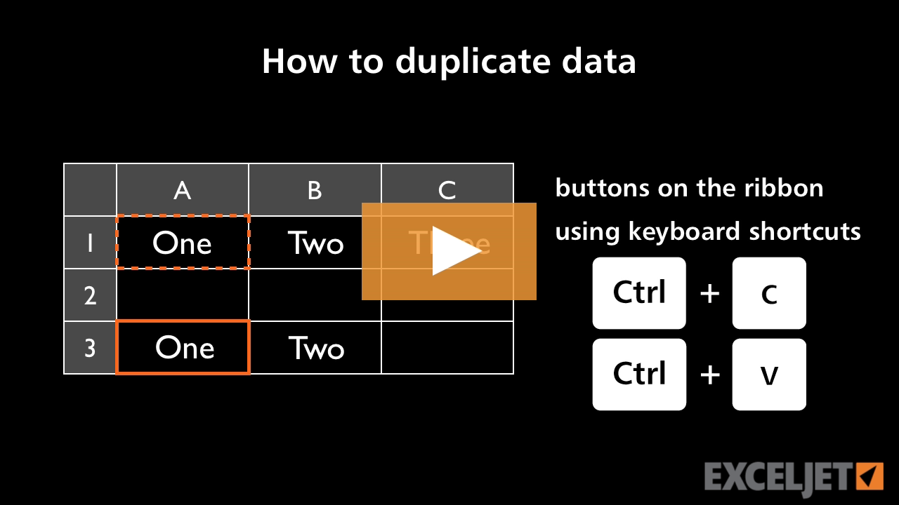 How to duplicate data in Excel