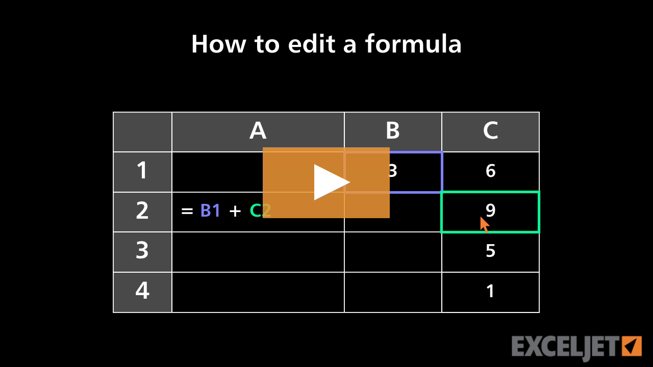 How to edit a formula