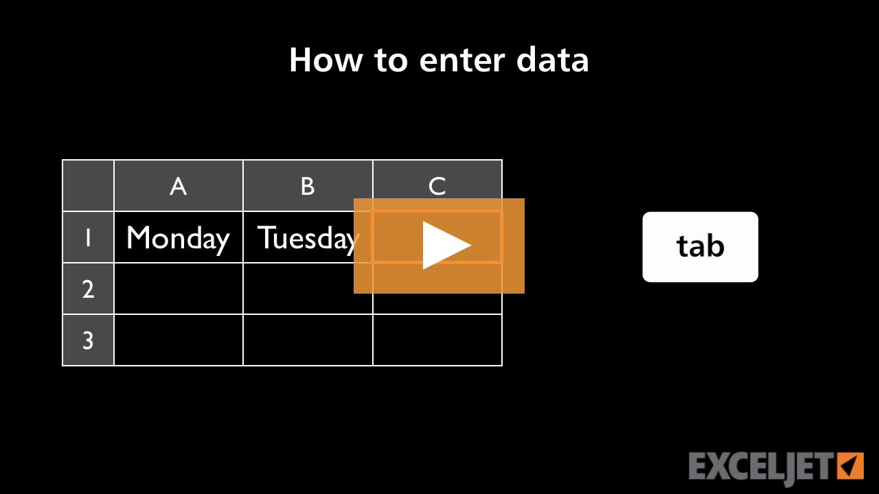 How to enter data in Excel