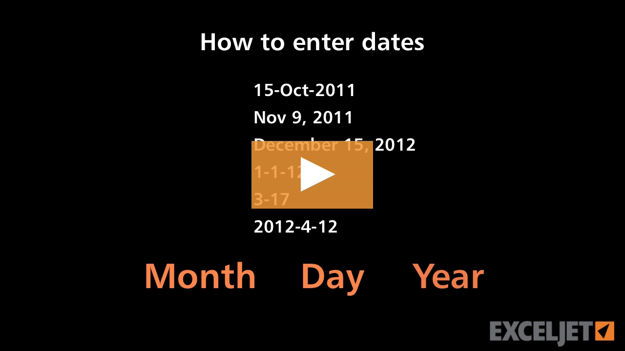 How to enter dates in Excel