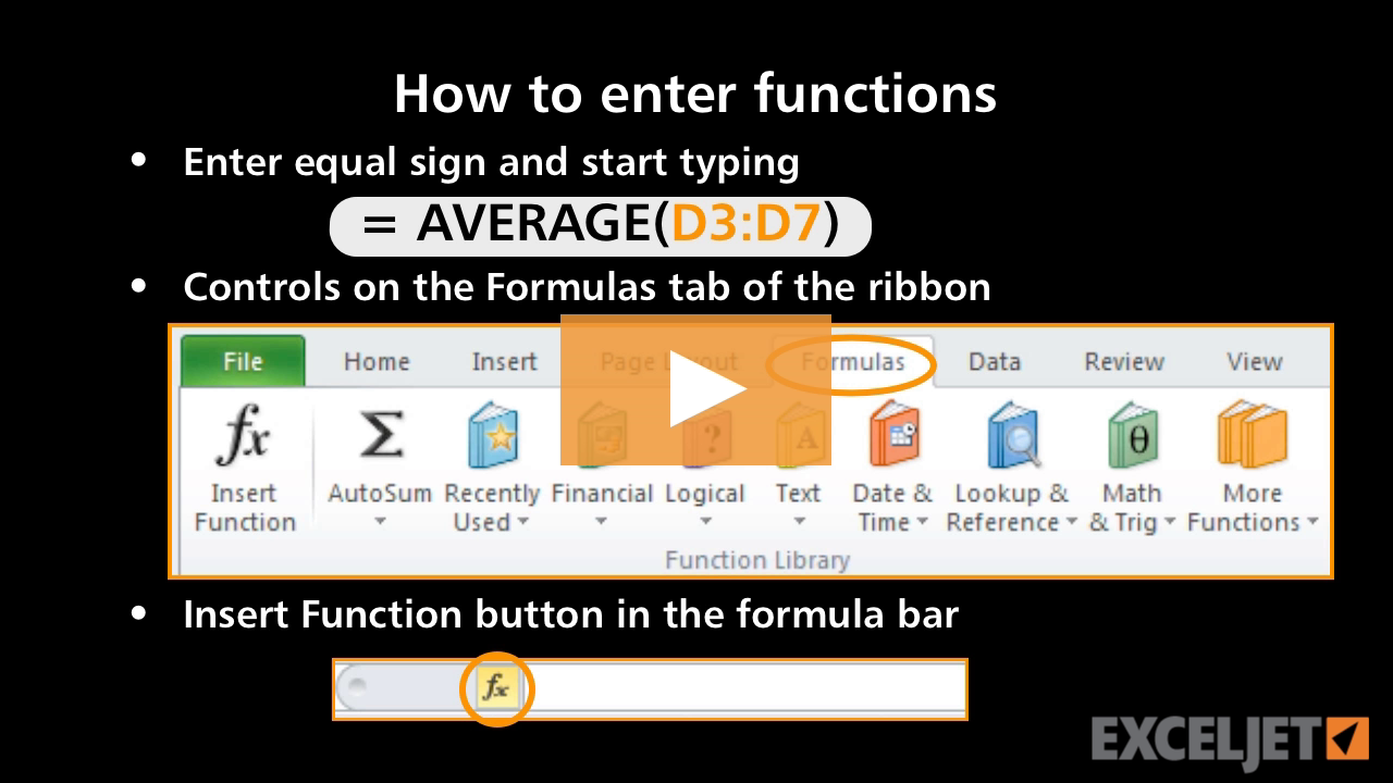 How to enter functions