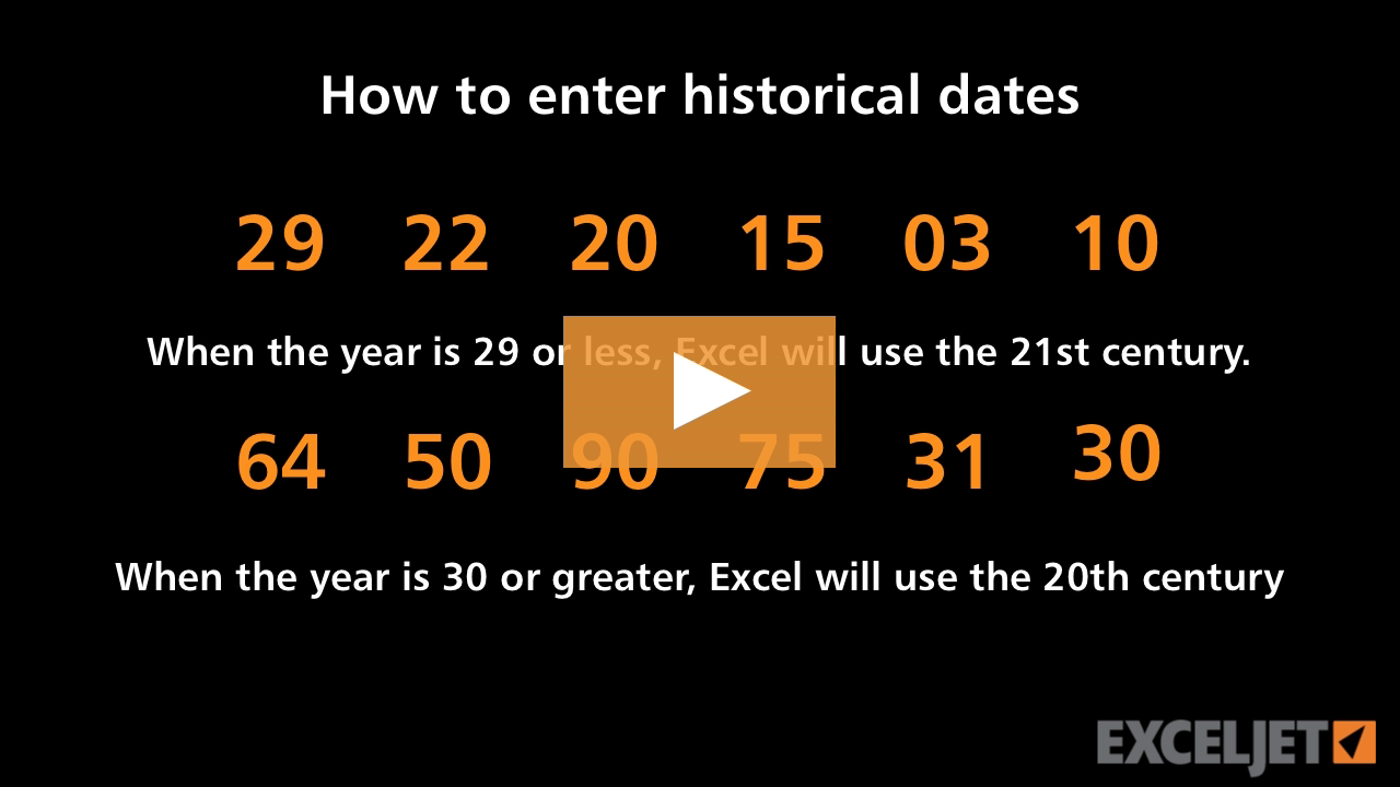 How to enter historical dates in Excel