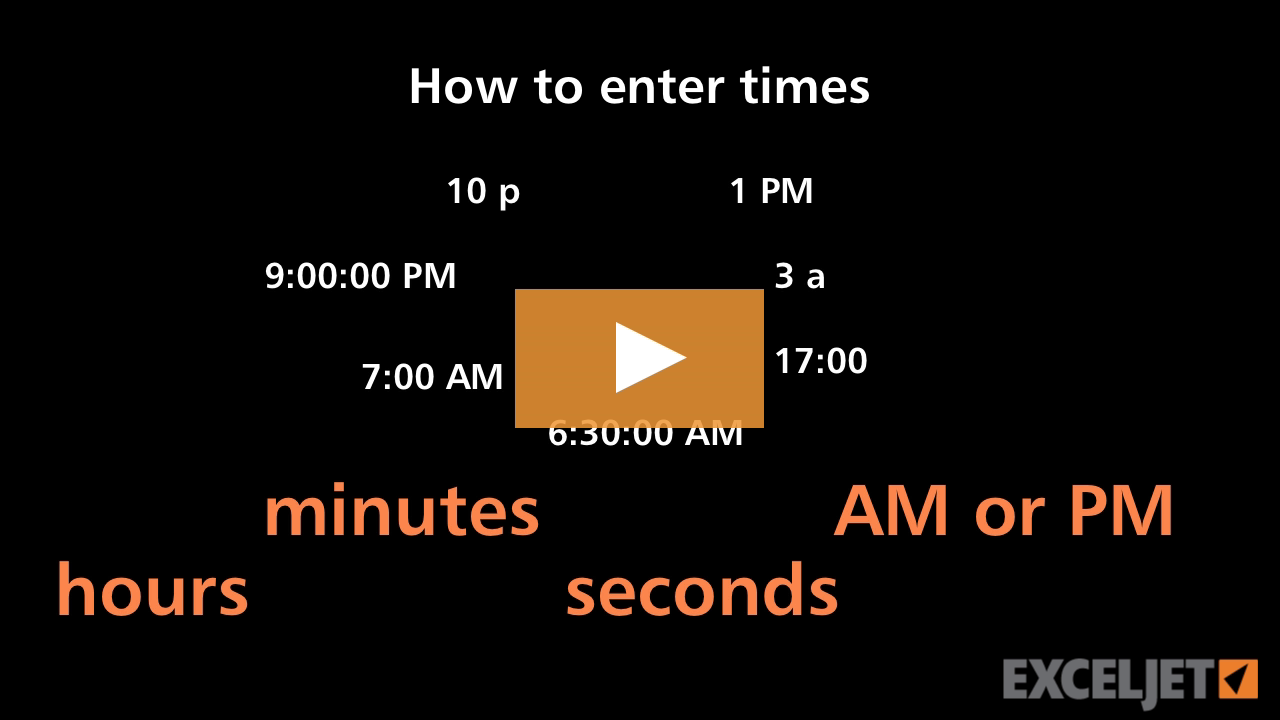 How to enter times in Excel