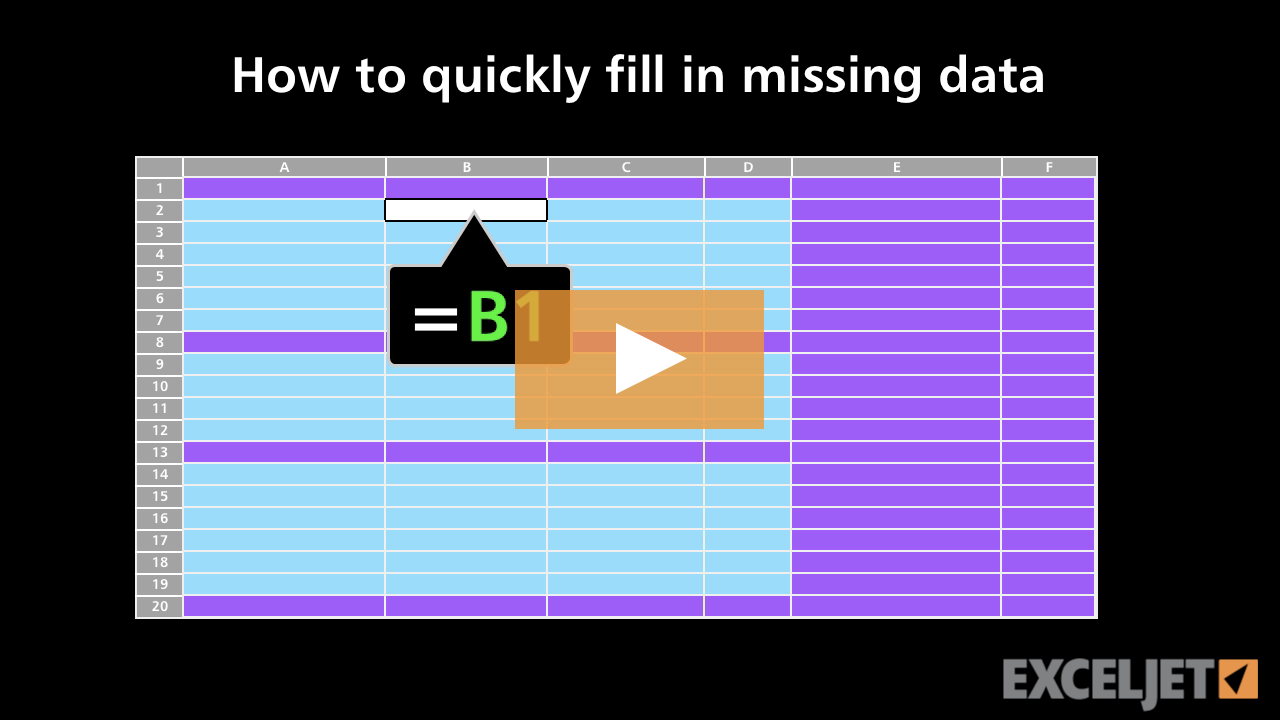 How to fill in missing data with a simple formula