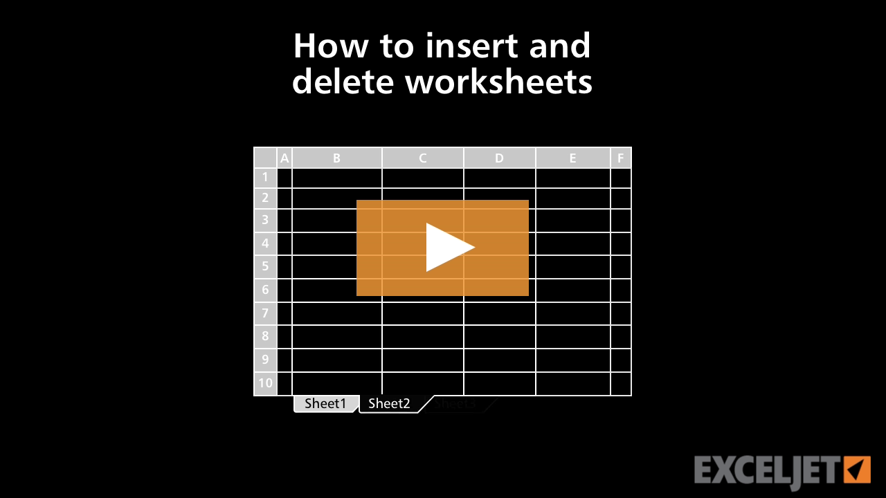 How to insert and delete worksheets