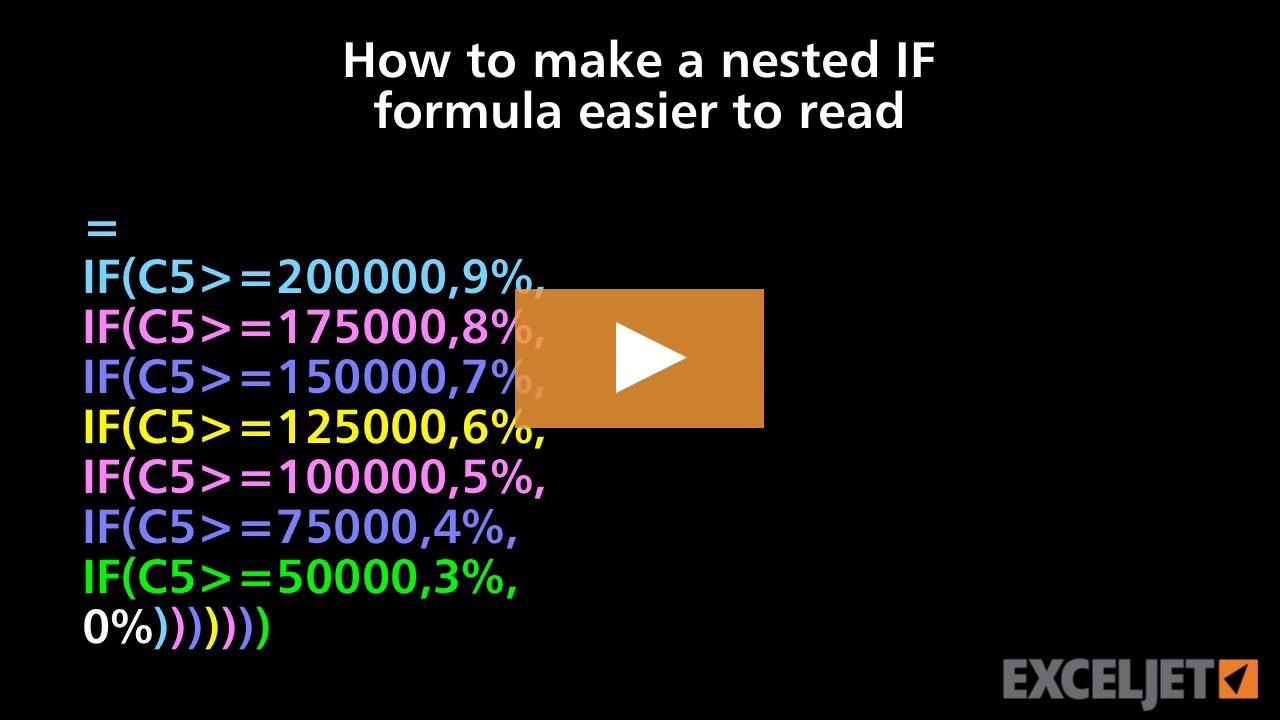 How to make a nested IF formula easier to read